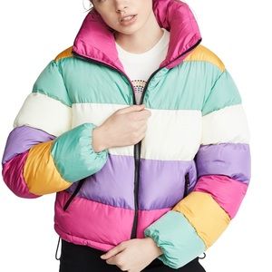 multicolor bubble coat